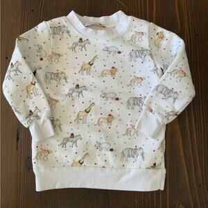 Sal & Pimenta Christmas safari animal light weight‎ sweatshirt size 12-18 mo